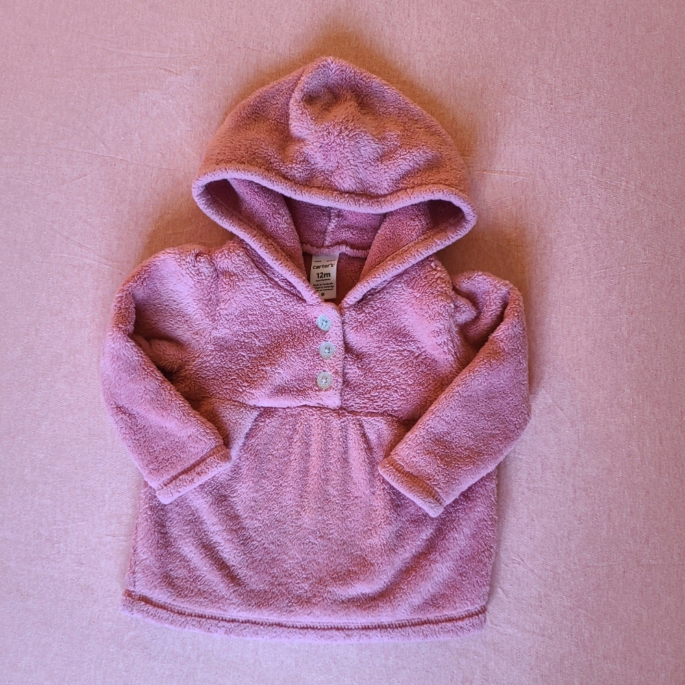 Carters Baby Girl Blush Pink Soft Hoodie 12m